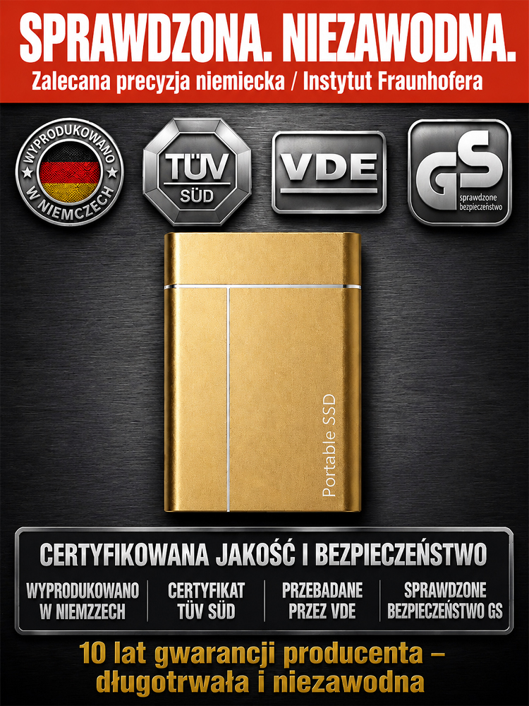 Niemiecki Dysk SSD 4000 MB/s 32TB | Certyfikaty TÜV i MIL-STD | Ostatnie Sztuki z Wyprzedaży!