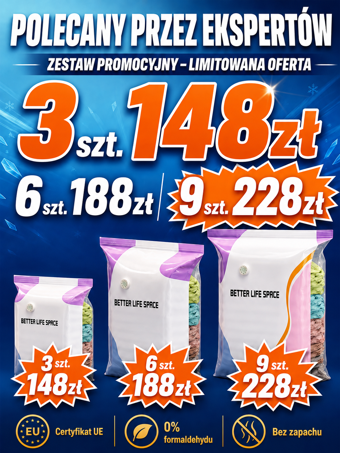REWOLUCYJNE WORKI PRÓŻNIOWE 3D BEZ POMPKI! Certyfikat UE i 75% Więcej Miejsca – GIGANTYCZNA WYPRZEDAŻ OSTATNICH SZTUK!