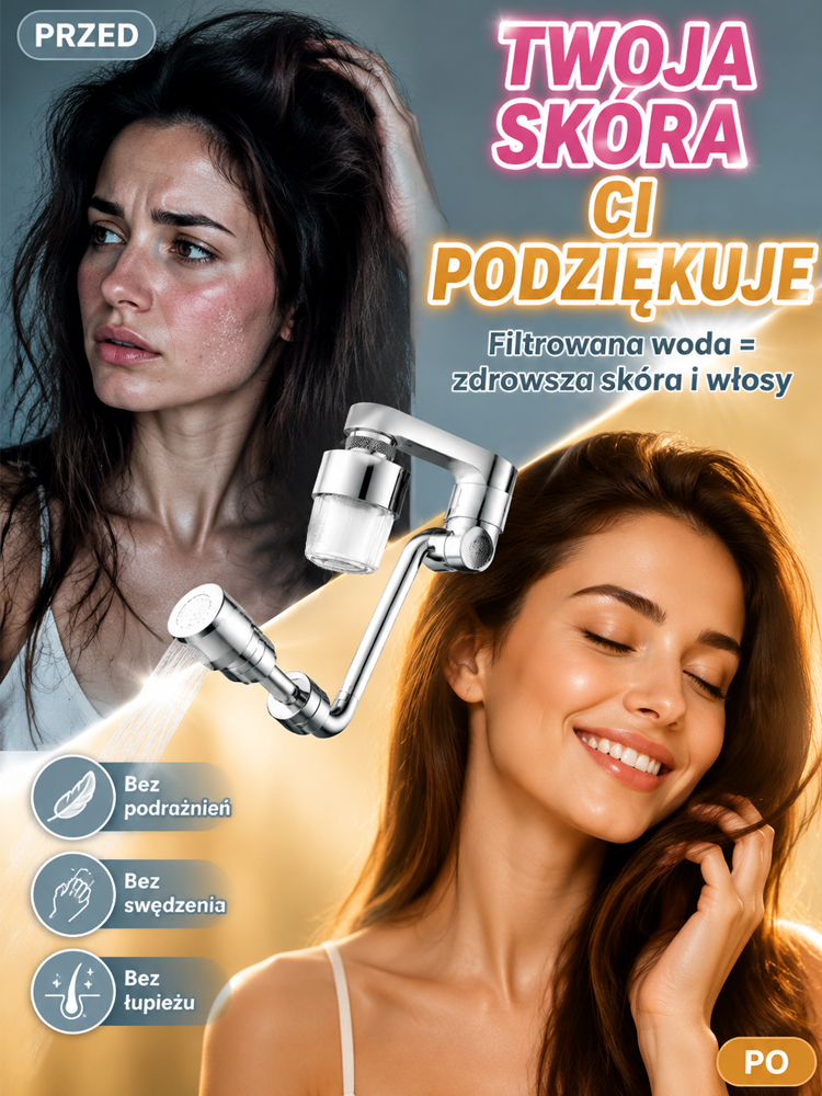 Ulepszona Bateria Filtrująca 1440° z Certyfikatem PZH | Mosiądz + Chrom | Koniec z Rdzą i Osadem!