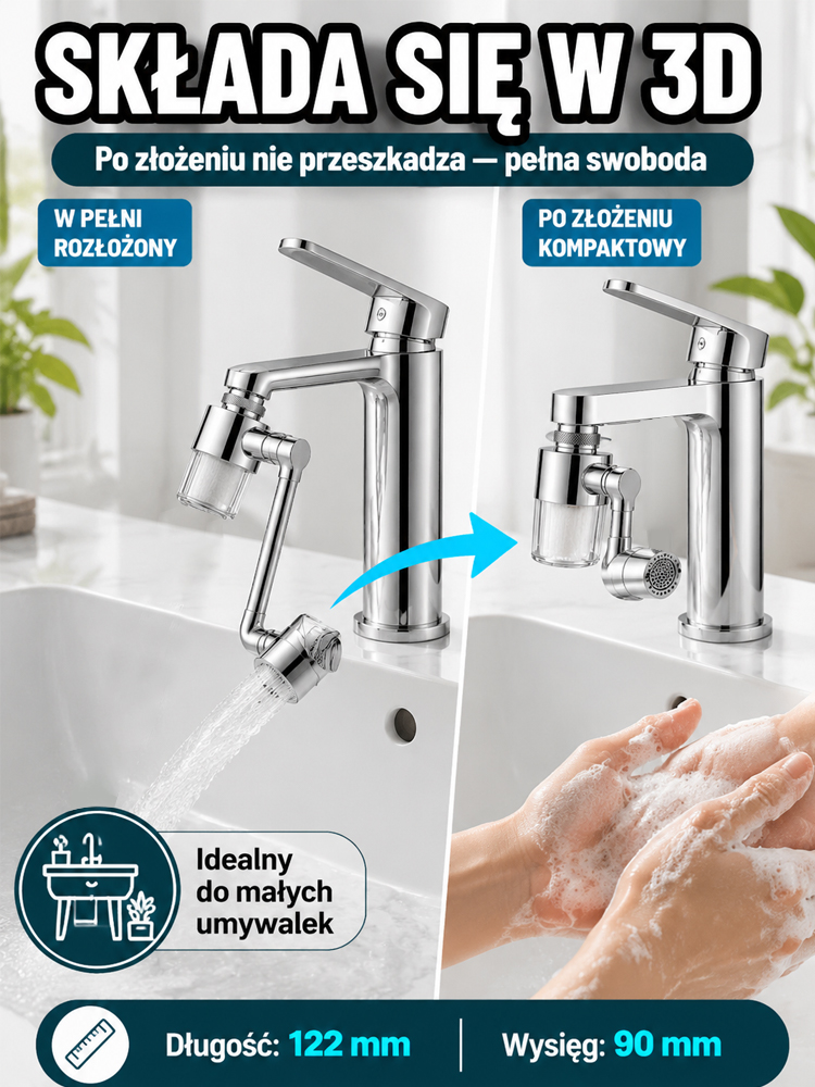 Ulepszona Bateria Filtrująca 1440° z Certyfikatem PZH | Mosiądz + Chrom | Koniec z Rdzą i Osadem!