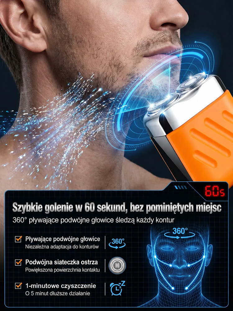 61g Kieszonkowa Golarka 360° (Niemiecka Stal) – 60-Sekundowe Gładkie Golenie! [50% OFF - Zostało 300 Sztuk]