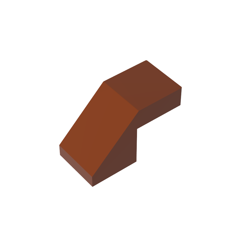 Pendiente 45° 2 x 1 con corte invertido 2/3 y sin montante-MyGobricksEs