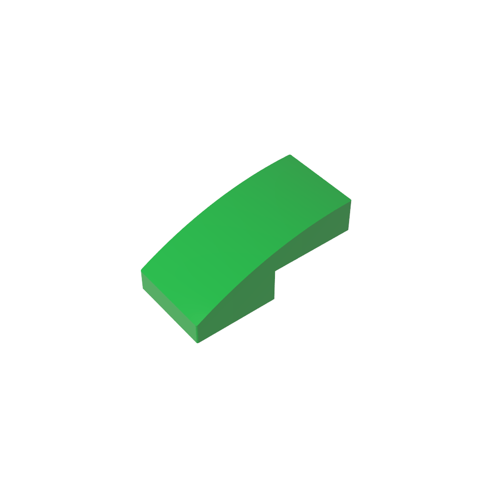 Pendiente curva 2 x 1 sin montantes [1/2 arco]-MyGobricksEs