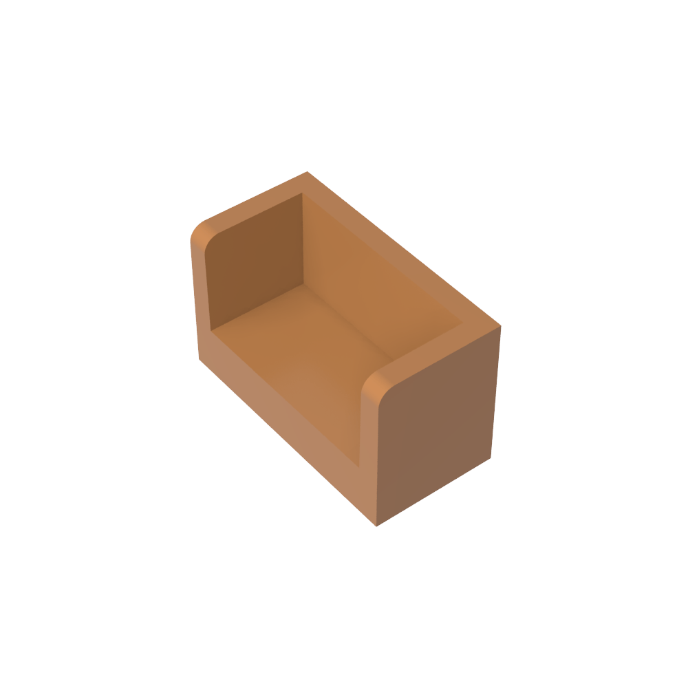 Panel 1 x 2 x 1 con esquinas redondeadas y 2 lados-MyGobricksEs