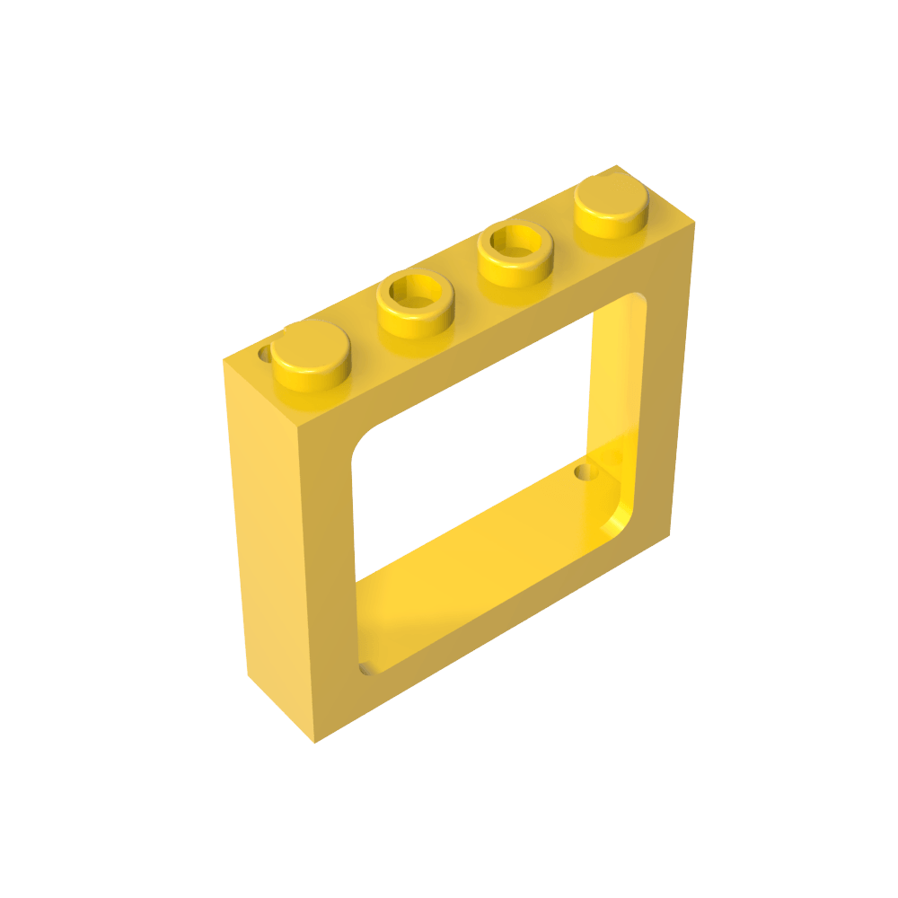 Ventana de tren de 1 x 4 x 3 con orificios para contraventanas y montantes sólidos en los extremos-MyGobricksEs