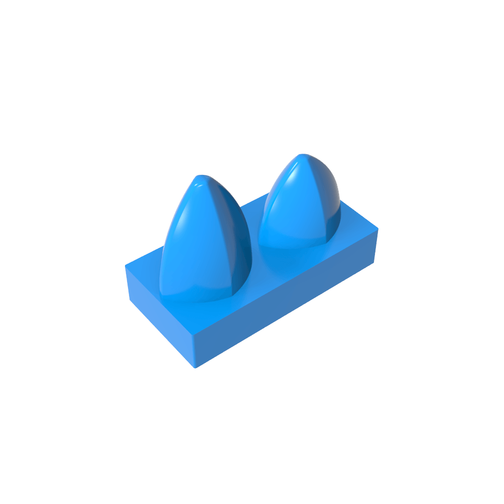 Placa 1 x 2 Especial con Dos Dientes Verticales-MyGobricksEs