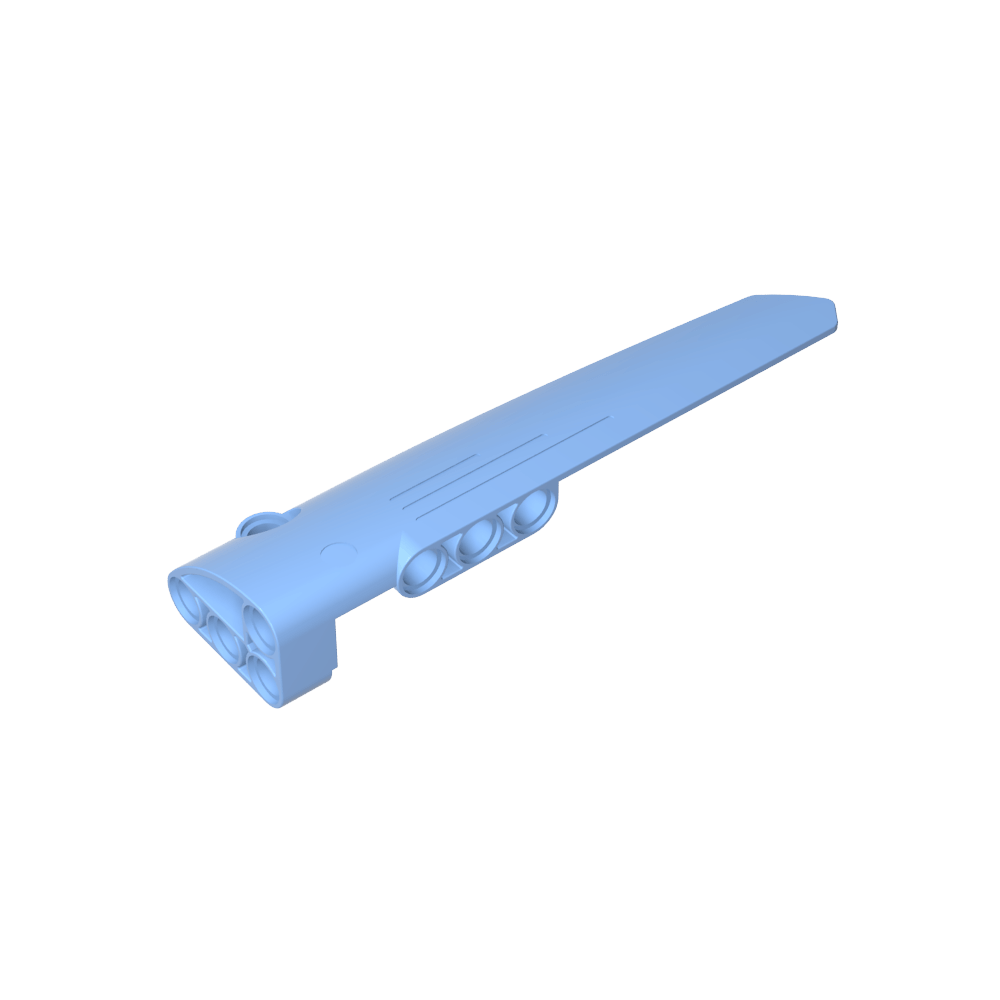 Carenado de panel técnico n.° 5 largo liso, lado A-MyGobricksEs