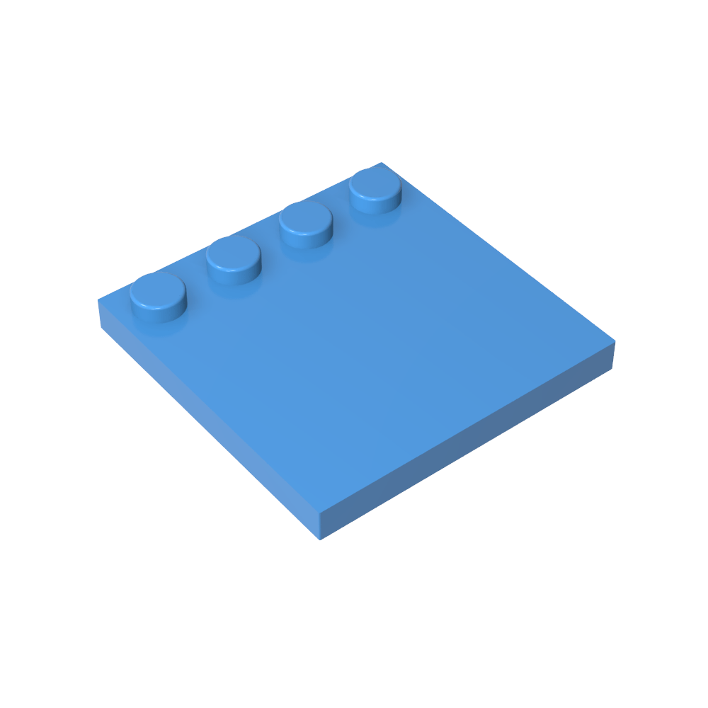 Placas especiales 4x4 con tacos en un borde [lisas]-MyGobricksEs