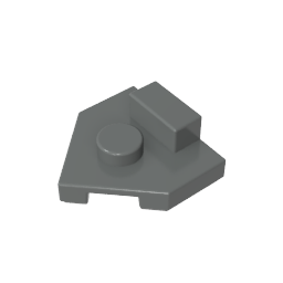 Placa especial de cuña de 2 x 2, perno central, pestaña elevada de 1 x 1/2-MyGobricksEs