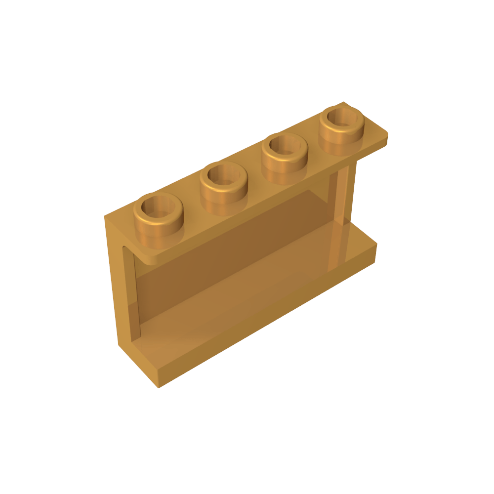 Panel 1 x 4 x 2 con soportes laterales - Montantes huecos-MyGobricksEs