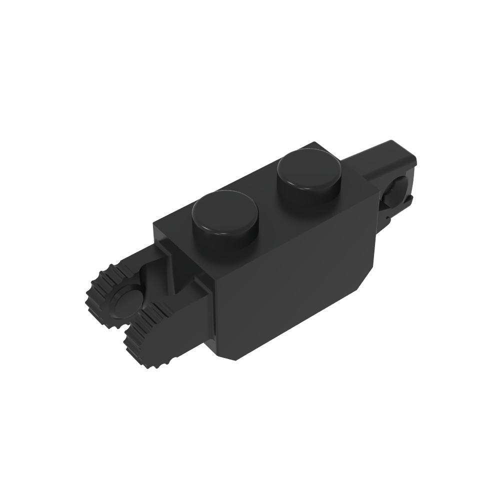 Bisagra de ladrillo 1 x 2 con bloqueo con 1 dedo en el extremo vertical y 2 dedos en el extremo vertical, 9 dientes-MyGobricksEs