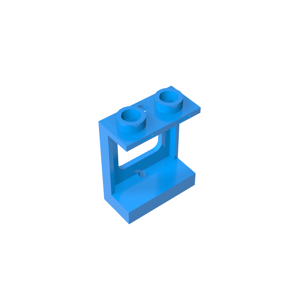 Ventana de 1 x 2 x 2, plano, un solo orificio superior e inferior para vidrio-MyGobricksEs