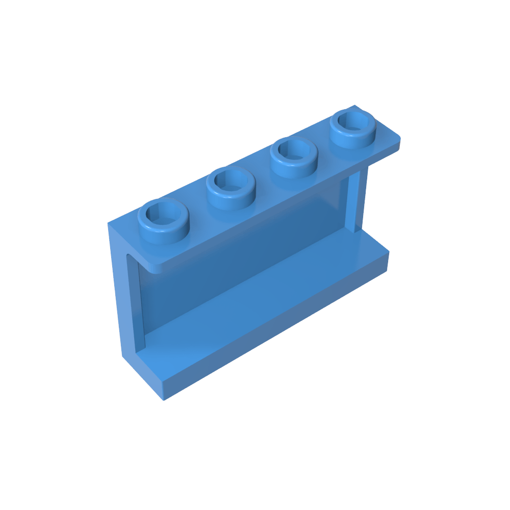 Panel 1 x 4 x 2 con soportes laterales - Montantes huecos-MyGobricksEs