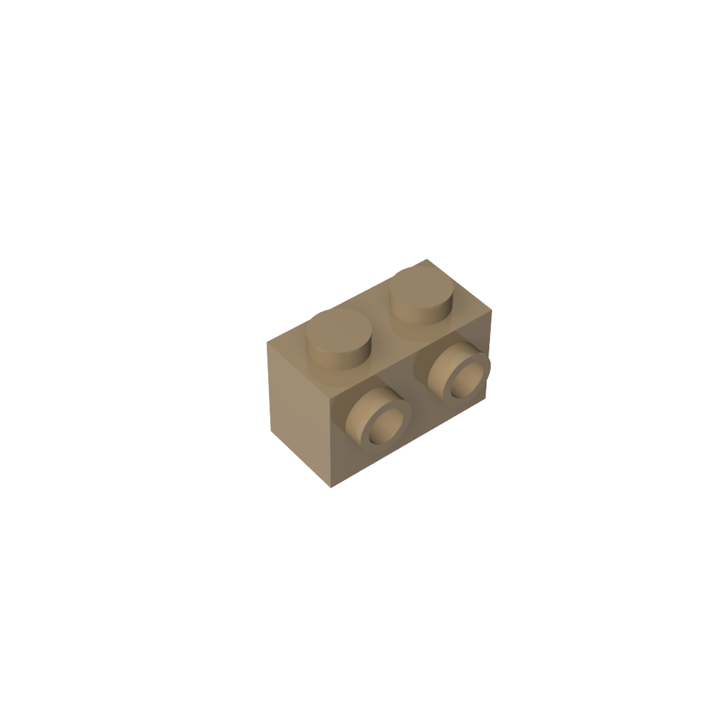 Ladrillo especial 1 x 2 con 2 montantes en 1 lado-MyGobricksEs