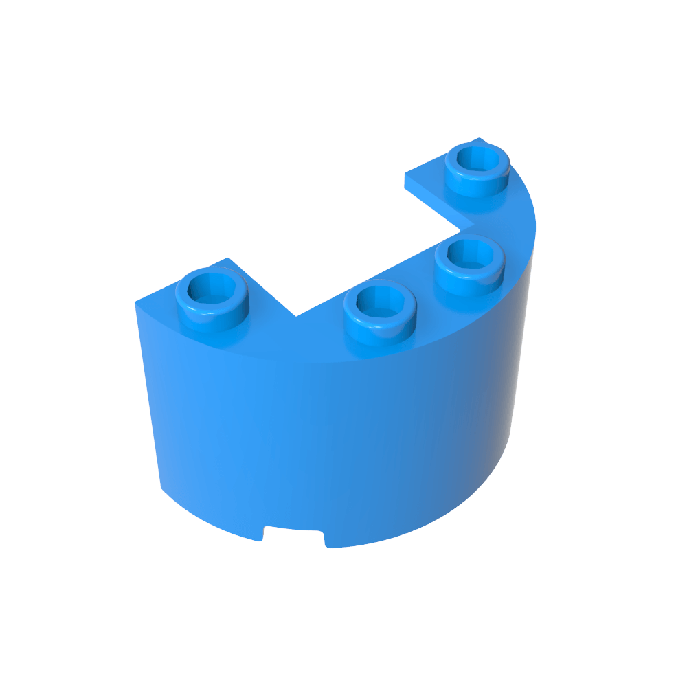 Cilindro de medio cuerpo de 2 x 4 x 2 con recorte de 1 x 2-MyGobricksEs