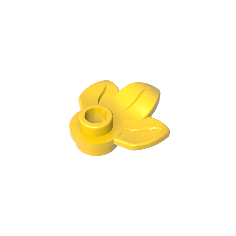 Planta, Plato 1 x 1 Redondo con 3 Hojas-MyGobricksEs