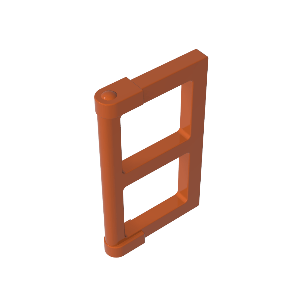 Ventana de 1 x 2 x 3 paneles con pestañas gruesas en las esquinas-MyGobricksEs