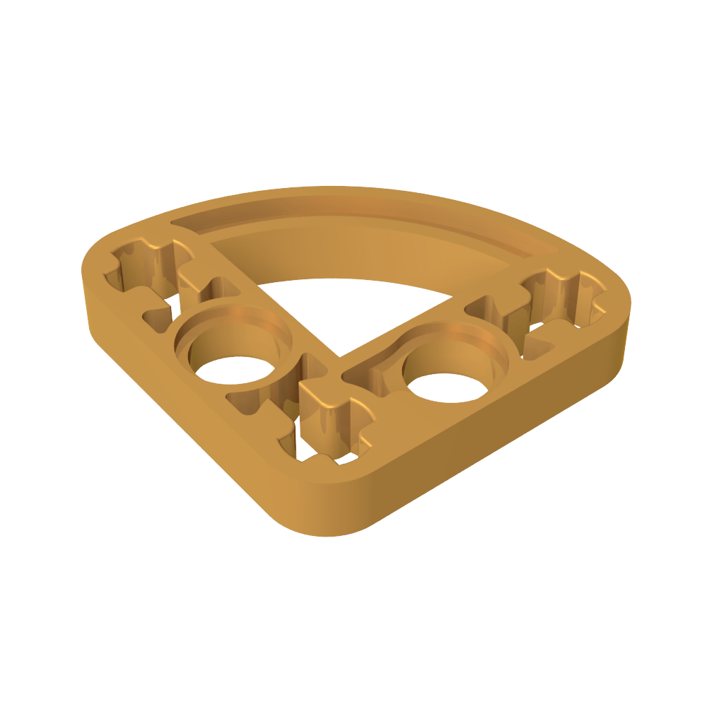 Viga técnica 3 x 3 en forma de L con un cuarto de elipse delgado-MyGobricksEs