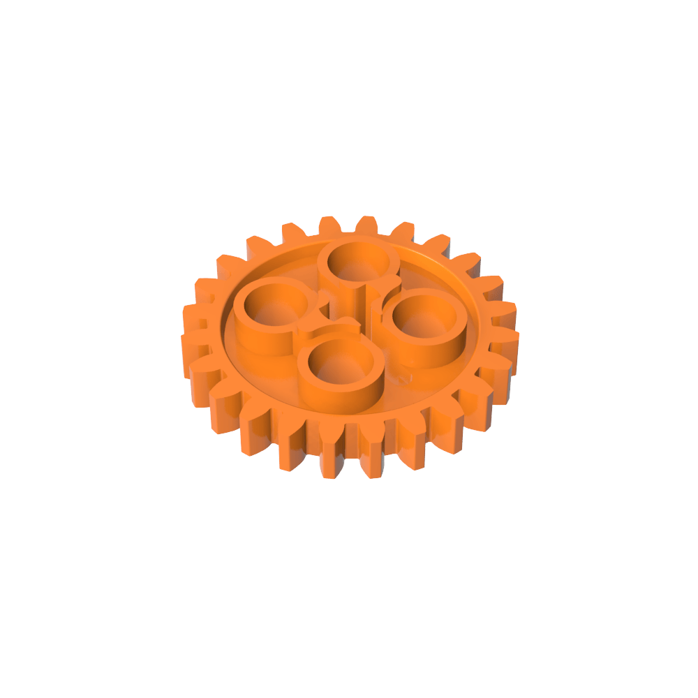 Engranaje Technic de 24 dientes [estilo antiguo - Tres orificios para ejes]-MyGobricksEs