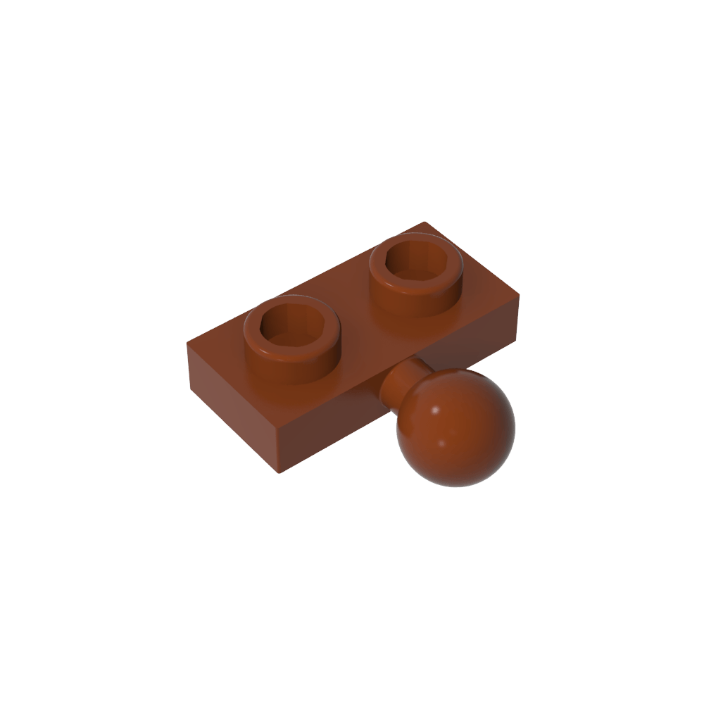 Placa especial 1 x 2 con bola de remolque central lateral de 5,9 mm-MyGobricksEs