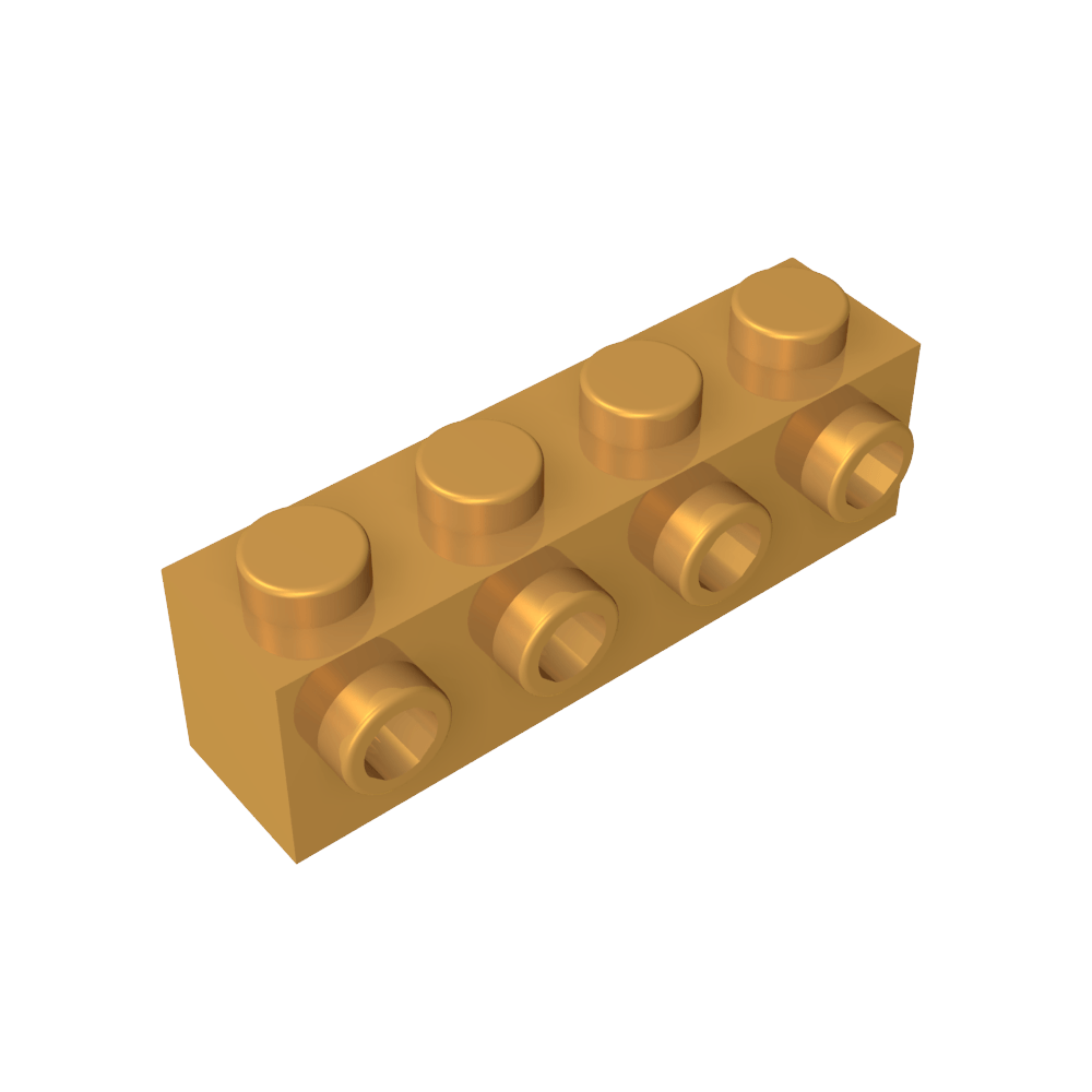 Ladrillo especial 1 x 4 con 4 montantes en un lado-MyGobricksEs