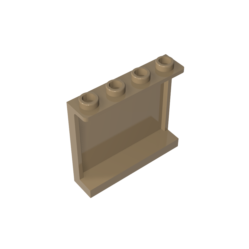 Panel 1 x 4 x 3 [Soportes laterales/Montantes huecos]-MyGobricksEs