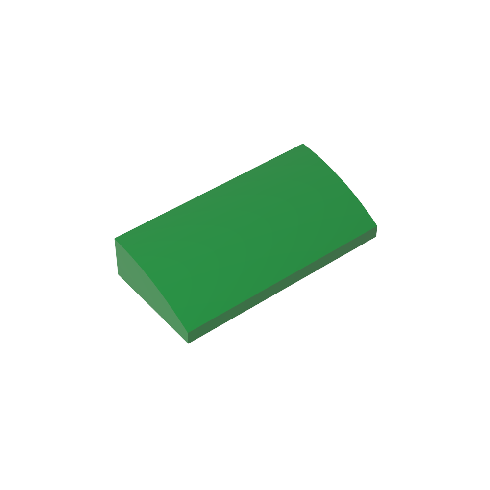 Ladrillo inclinado curvo 2 x 4 x 2/3 sin montantes, con tubos inferiores-MyGobricksEs