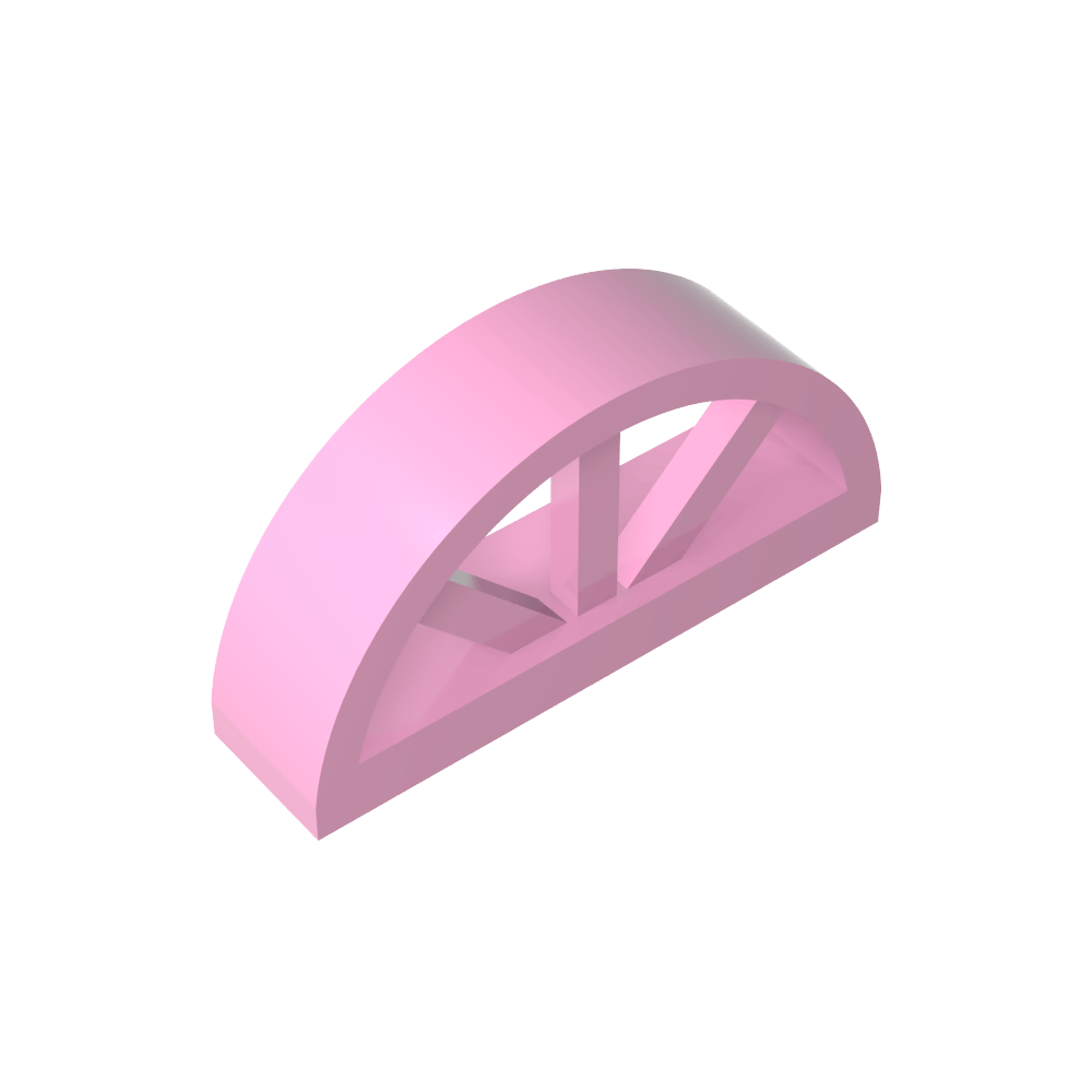 Ventana de 1 x 4 x 1 2/3 con parte superior redondeada con radios-MyGobricksEs