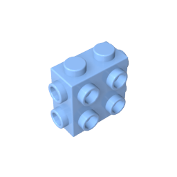 Ladrillo especial 1 x 2 x 1 2/3 con ocho montantes en 3 lados-MyGobricksEs