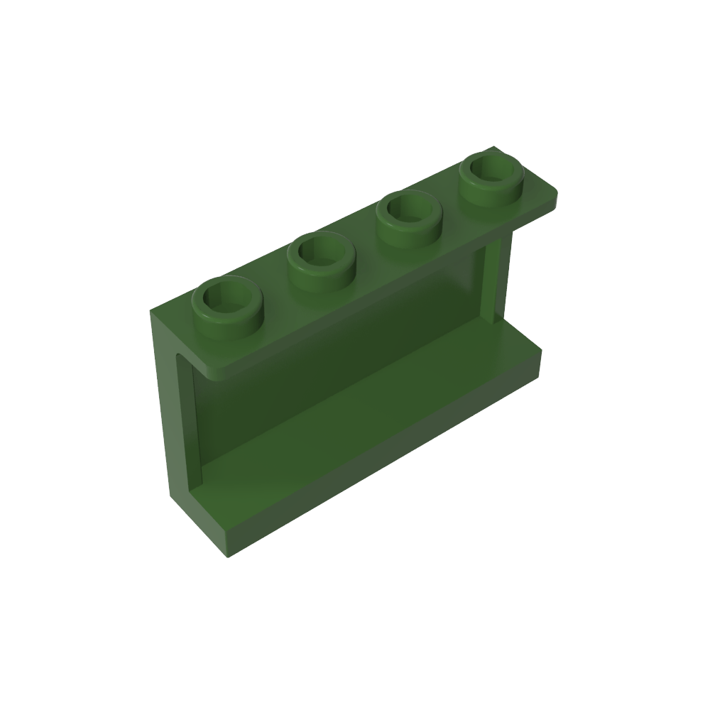 Panel 1 x 4 x 2 con soportes laterales - Montantes huecos-MyGobricksEs