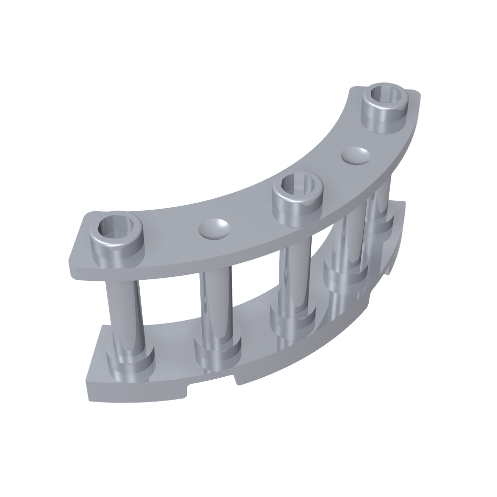 Valla de husillo de 4 x 4 x 2 de un cuarto de círculo con 3 montantes-MyGobricksEs