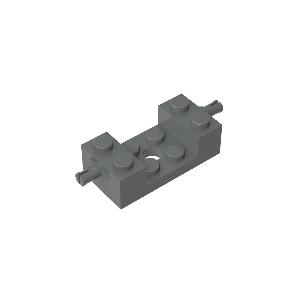 Ladrillo especial 2 x 4 con soporte para ruedas, ranura simple con recorte de 2 x 2-MyGobricksEs
