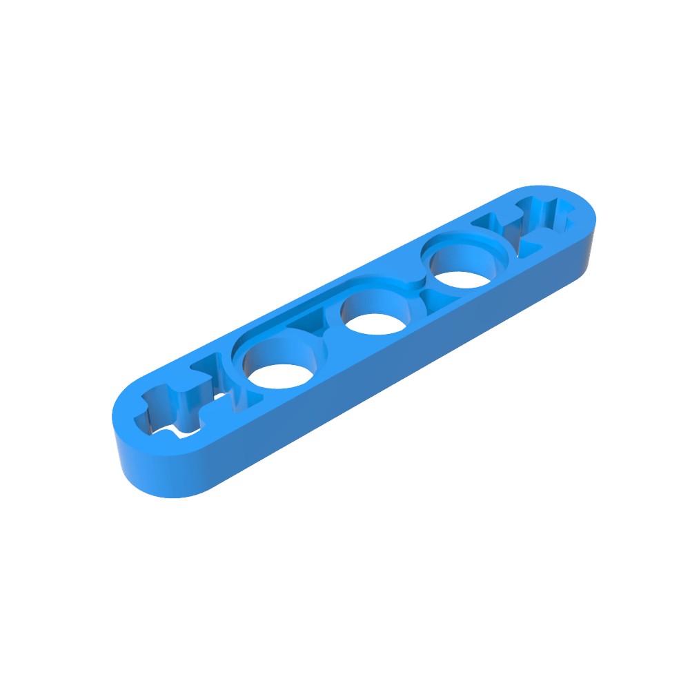 Viga técnica 1 x 5 delgada con orificios para ejes en los extremos-MyGobricksEs