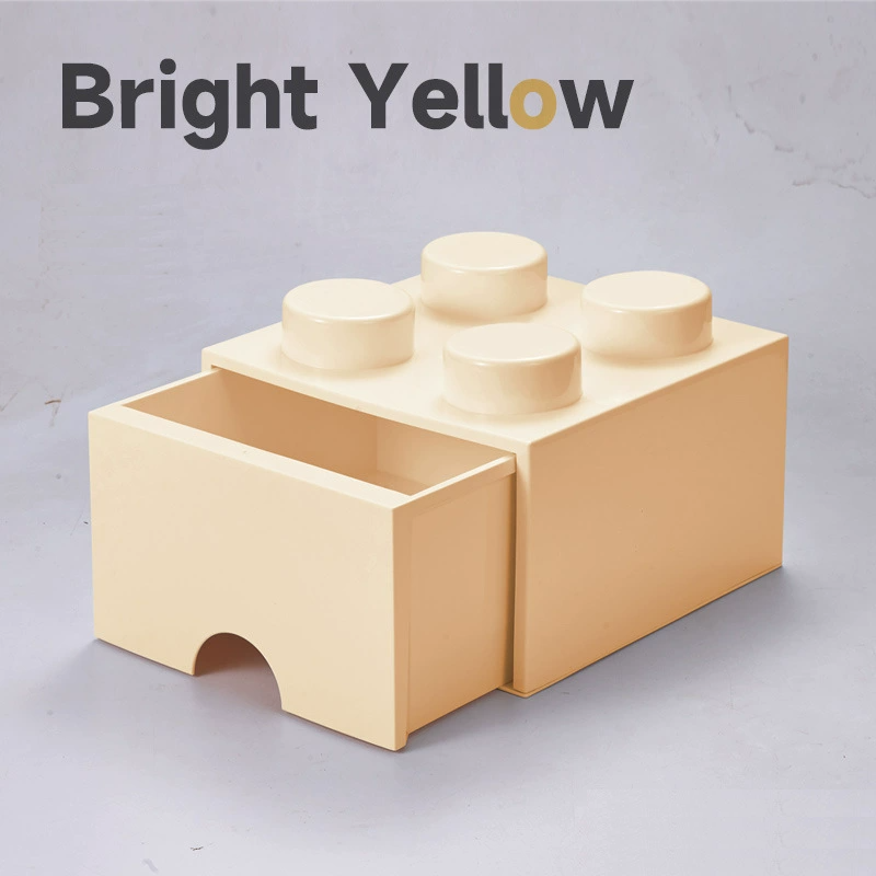 Caja de almacenamiento de ladrillos con cajón, a prueba de polvo, apilable, para bloques de construcción (25 x 25 x 18 cm)