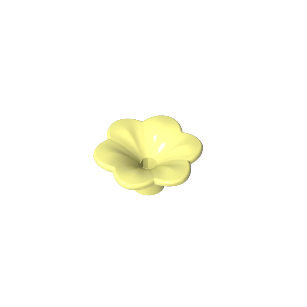 Planta, Kit de accesorios para exterior, Flor con 6 pétalos redondeados y alfiler-MyGobricksEs