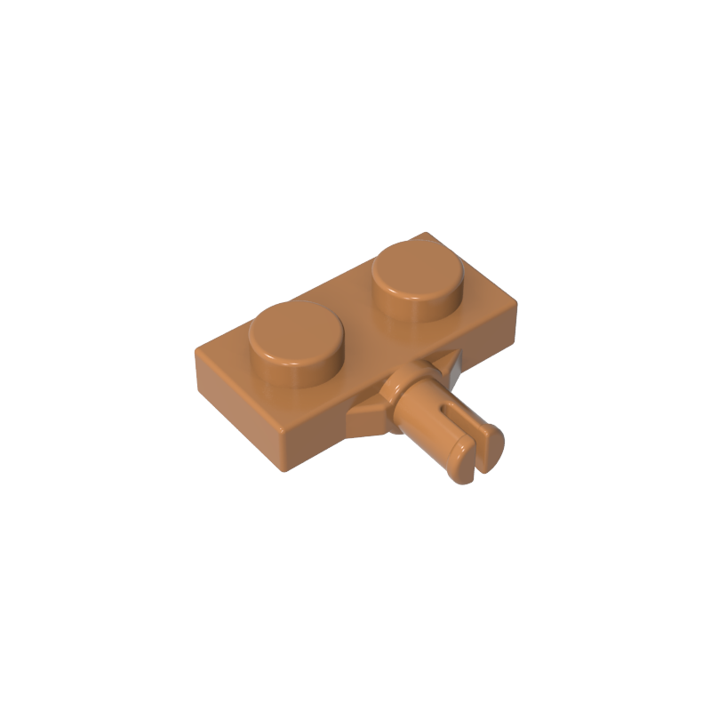 Placa especial 1 x 2 con soporte para rueda, ranura simple-MyGobricksEs