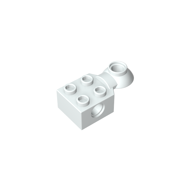 Bloque técnico especial 2 x 2 con orificio para pasador y articulación giratoria (mitad esférica) [parte superior horizontal]-MyGobricksEs