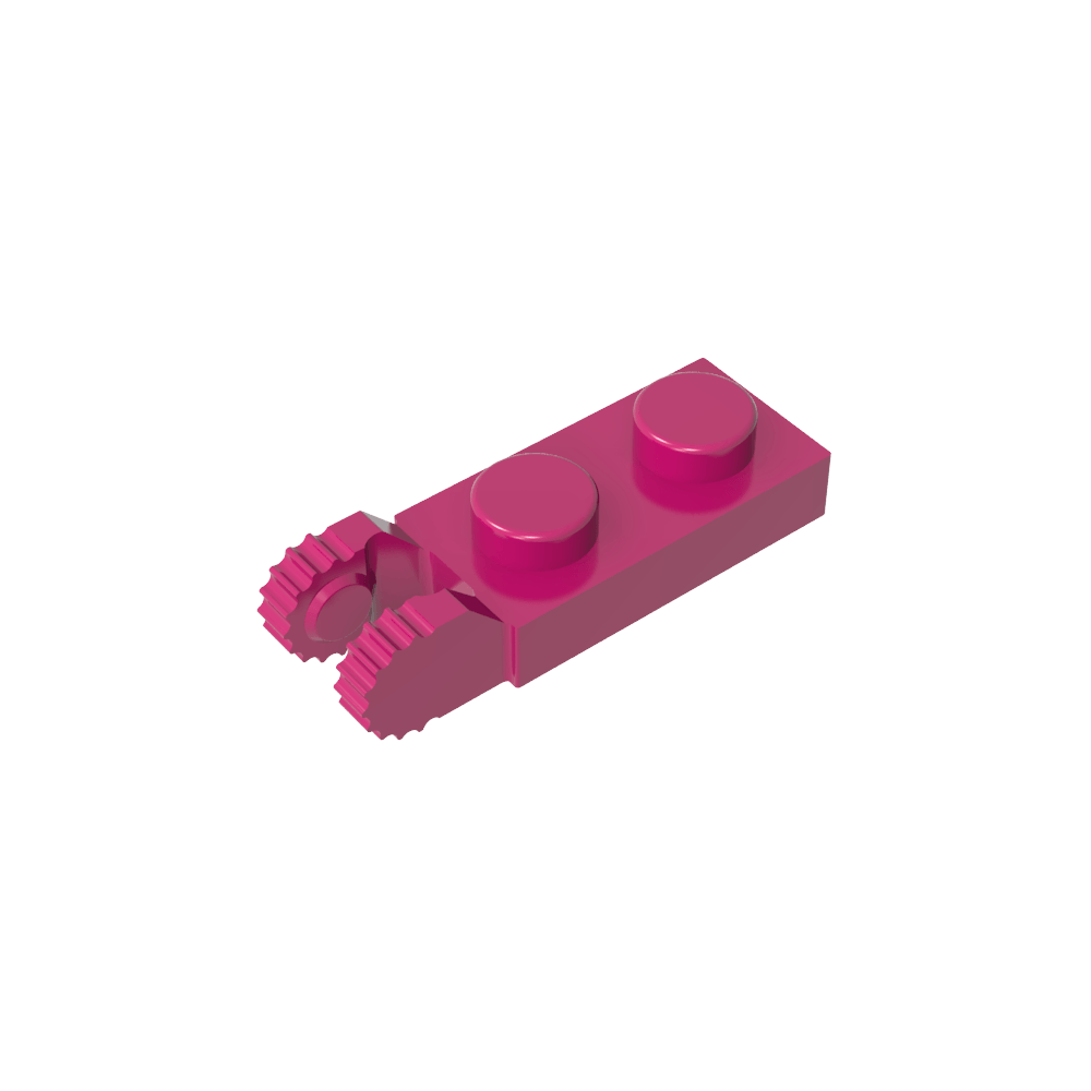 Placa de bisagra 1 x 2 con bloqueo con 2 dedos en el extremo, con ranura-MyGobricksEs