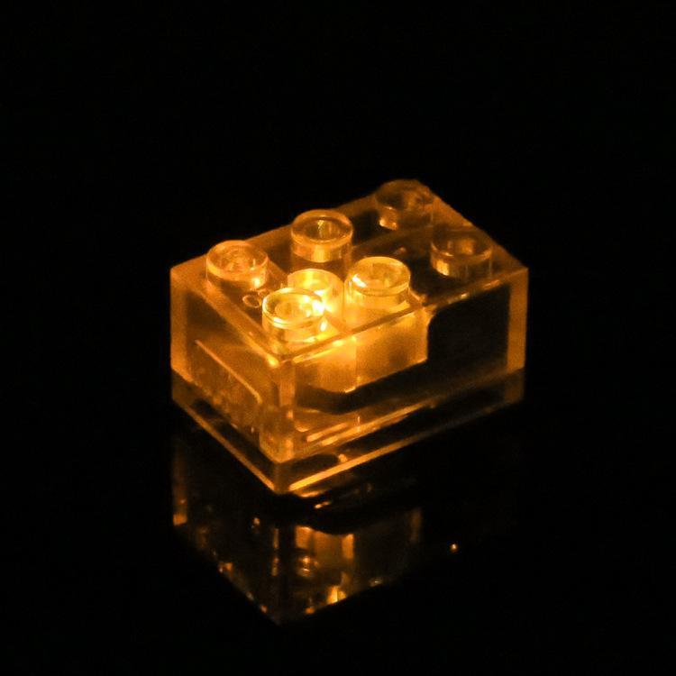 Accesorios de luz LED para ladrillos 2x3, compatibles con bloques de construcción de partículas pequeñas, luz LED multicolor intermitente.