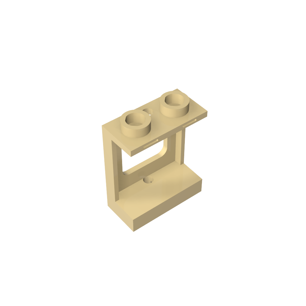 Ventana de 1 x 2 x 2, plano, un solo orificio superior e inferior para vidrio-MyGobricksEs