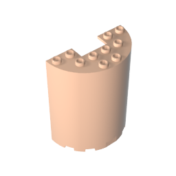 Cilindro medio de 3 x 6 x 6 con recorte de 1 x 2-MyGobricksEs