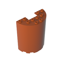 Cilindro medio de 3 x 6 x 6 con recorte de 1 x 2-MyGobricksEs