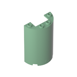 Cilindro medio 2 x 4 x 5 con recorte de 1 x 2-MyGobricksEs