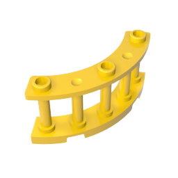 Valla de husillo de 4 x 4 x 2 de un cuarto de círculo con 3 montantes-MyGobricksEs