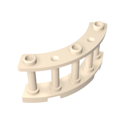 Valla de husillo de 4 x 4 x 2 de un cuarto de círculo con 3 montantes-MyGobricksEs