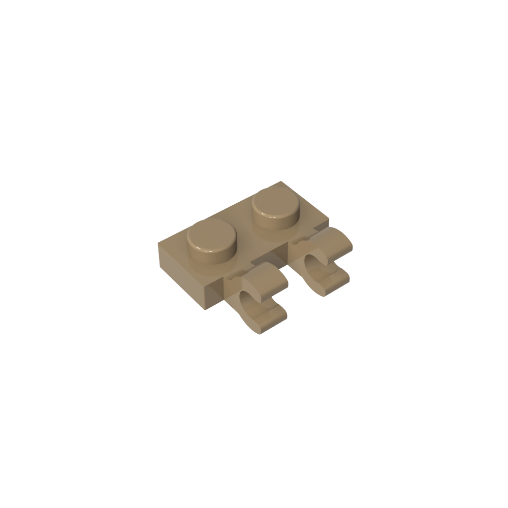 Placa especial 1 x 2 con clips horizontales [clips en U gruesos]-MyGobricksEs