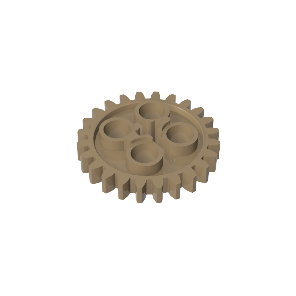 Engranaje Technic de 24 dientes [estilo antiguo - Tres orificios para ejes]-MyGobricksEs