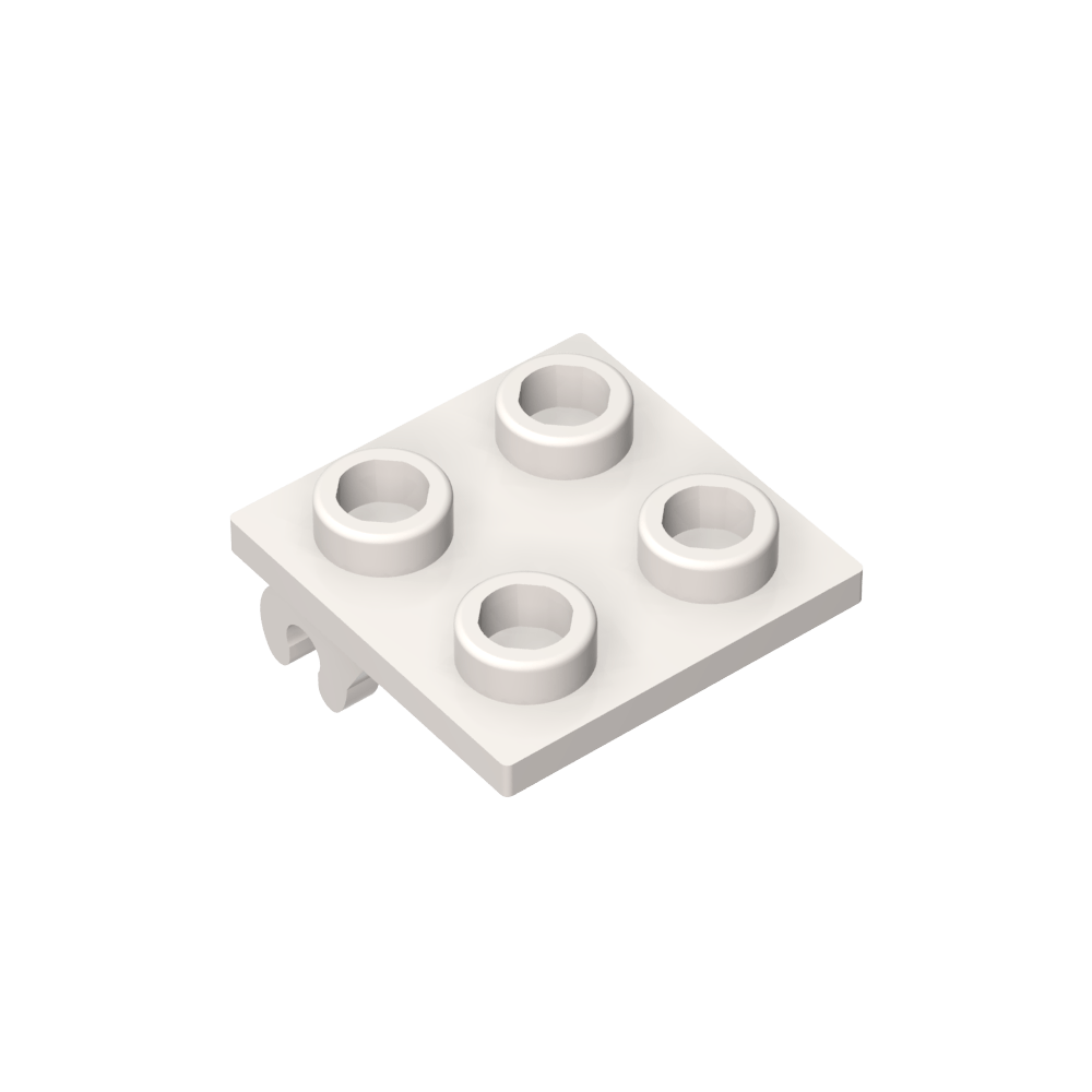 Porta Ruedas 2 x 2 Fino con Clips, Plano Simple-MyGobricksEs