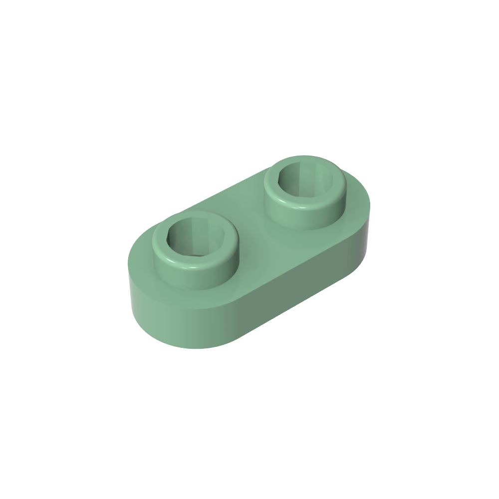 Placa Especial 1 x 2 Redondeada con 2 Tacos Abiertos-MyGobricksEs