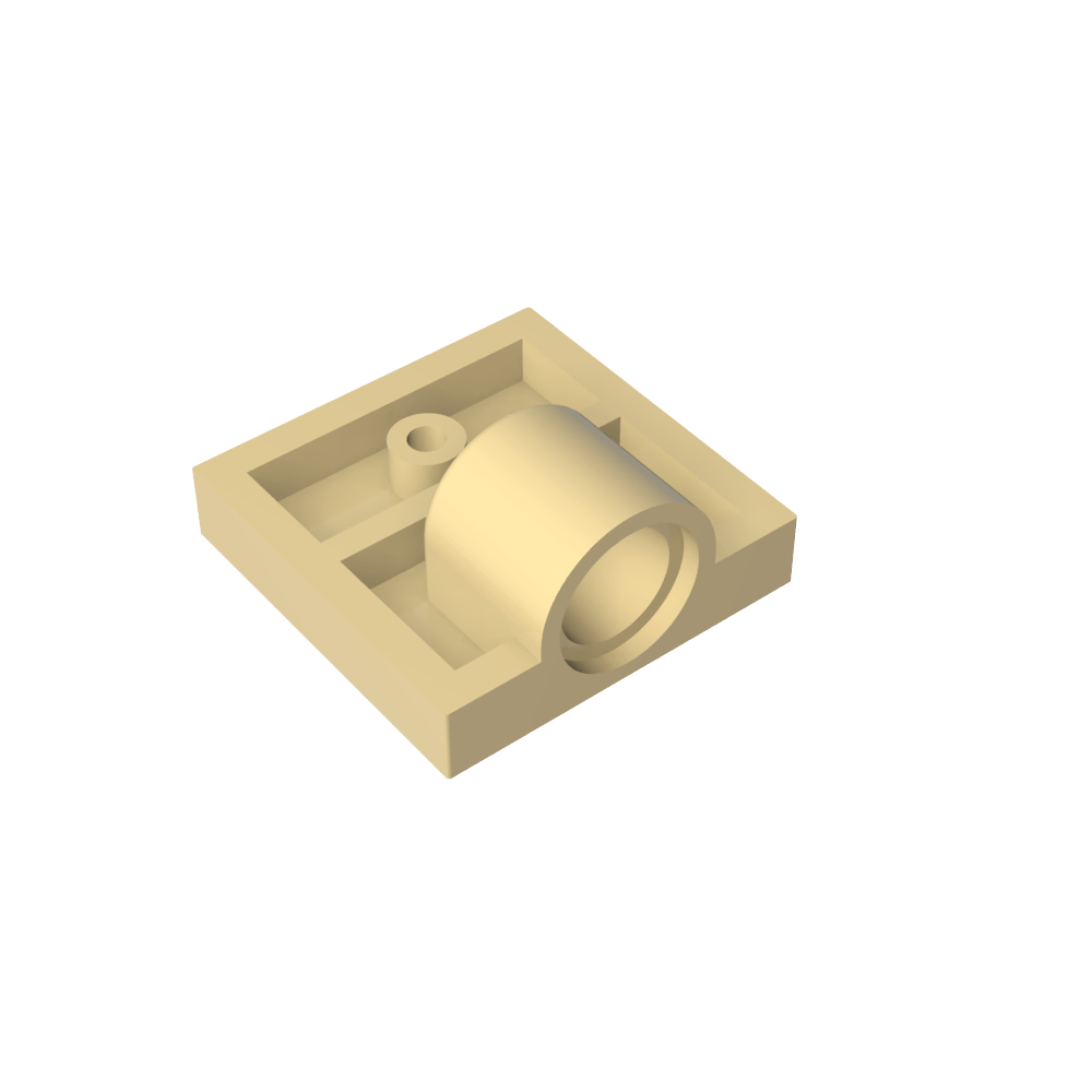 Placa Especial 2 x 2 con 1 Orificio para Pasador [Costilla Inferior Completa]-MyGobricksEs